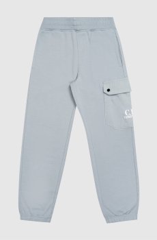Детские голубые джогеры с принтом логотипа