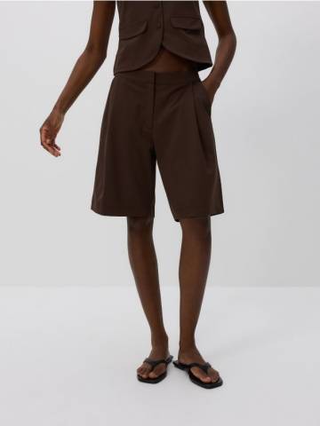 Reserved - Шорти зі складками - коричневий - ZQ647-88X