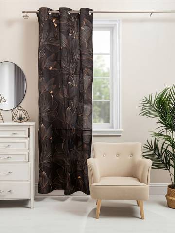 Штора на люверсах - чорний