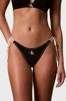 Женские черные трусики от купальника SIDE TIE BOTTOM Черный S Calvin Klein LV00Q61215
