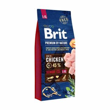 Сухой корм для пожилых собак крупных и гигантских пород Brit Premium by Nature Dog Senior L+XL с курицей, 15 кг Сухой корм для пожилых собак крупных и гигантских пород Brit Premium by Nature Dog Senior L+XL с курицей, 15 кг