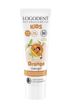 Детский зубной гель Logodent Kids Tooth Gel Funny Orange без фтора, с рождения до 6 лет, 75 мл