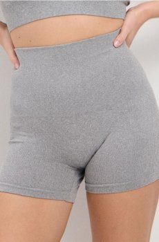 Безшовні рифлені велосипедні шорти - сірий
