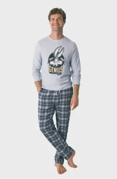 Мужская синяя пижама (лонгслив, брюки) Coyote Синий L womensecret 2762191