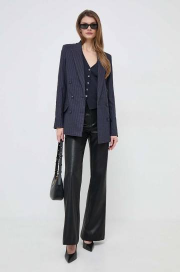 Шерстяной жилет Weekend Max Mara цвет синий однобортный Шерстяной жилет Weekend Max Mara цвет синий однобортный