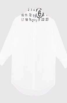 Детская белая рубашка с принтом логотипа