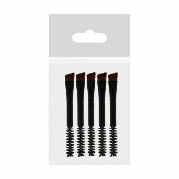 Набор щеточек для бровей Cosmo Shop мини, двусторонняя, черная ручка, 5.5 см, 5 шт (CS13)