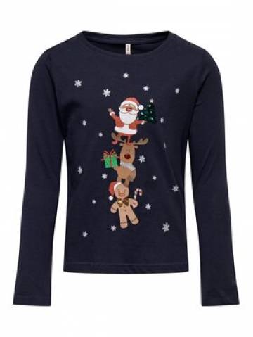 Kids ONLY Блузка Xmas 15280278 Cиній Regular Fit Kids ONLY Блузка Xmas 15280278 Cиній Regular Fit
