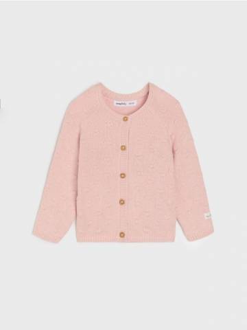 Светр на гудзиках - пастельний рожевий