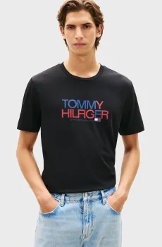Мужская черная футболка BRAND LOVE BIG TEXT Черный XL Tommy Hilfiger MW0MW42369