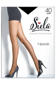 Колготки женские Siela T-Band без шортиков, 40 DEN, Nero, размер 5