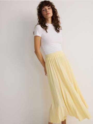 Reserved - LADIES` SKIRT - світло-жовтий - 9213H-10X Reserved - LADIES` SKIRT - світло-жовтий - 9213H-10X
