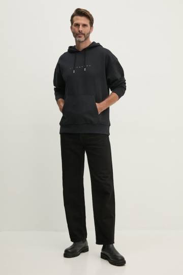 Кофта Lindbergh мужская цвет чёрный с капюшоном с аппликацией 30-705160A Кофта Lindbergh мужская цвет чёрный с капюшоном с аппликацией 30-705160A