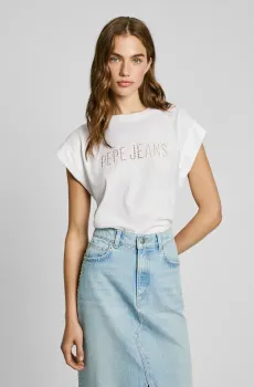 Женская белая футболка VIVITH Белый XS Pepe Jeans PL506016