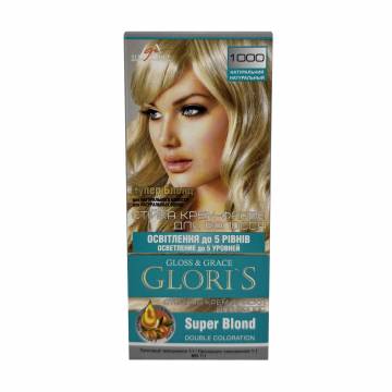 Стойкая крем-краска для волос Gloris Gloss & Grace для двух применений, 1000 Суперблонд натуральный, 130 мл Стойкая крем-краска для волос Gloris Gloss & Grace для двух применений, 1000 Суперблонд натуральный, 130 мл