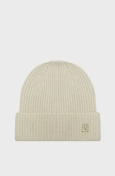 Женская бежевая кашемировая шапка CASHMERE CHIC BEANIE Бежевый ONESIZE Tommy Hilfiger AW0AW15321