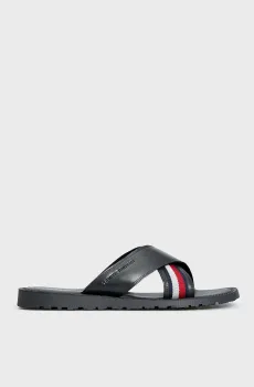 Мужские черные слайдеры Черный 42 Tommy Hilfiger FM0FM04457
