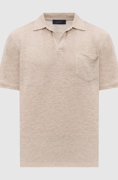 Бежевое поло с конопли