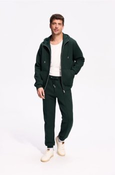 Reserved - Спортивні штани slim - темно-зелений - 218JT-79X