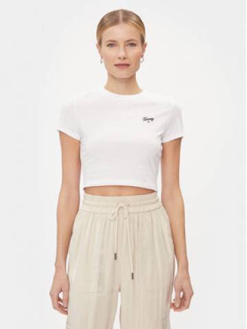Tommy Jeans Футболка Script DW0DW17366 Білий Slim Fit Tommy Jeans Футболка Script DW0DW17366 Білий Slim Fit