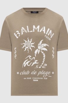 Футболка Balmain Plage цвета хаки