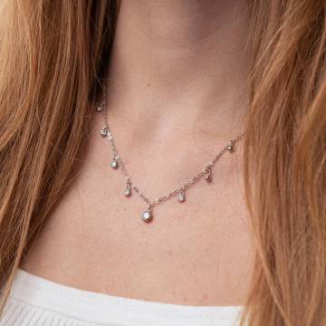 Серебряное колье с фианитами 18653 Серебряное колье с фианитами 18653