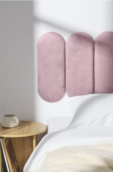 М’яка настінна панель - пастельний рожевий