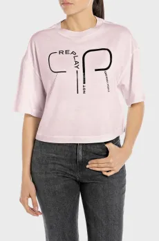 Женская розовая футболка Розовый S Replay W3798G.000.20994