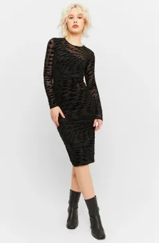 Женское черное платье с узором Черный XS Tally Weijl SDRPESPENCER