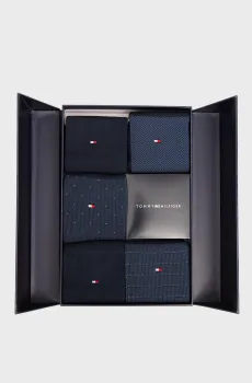 Мужские темно-синие носки (5 пар) GIFTBOX HERRINGBON Синий 39-42 Tommy Hilfiger 701235374