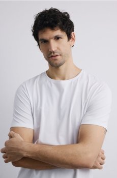 Reserved - Футболка звичайного крою з мерсеризованої бавовни - білий - 980IR-00X