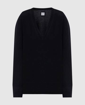 Черный пуловер из кашемира