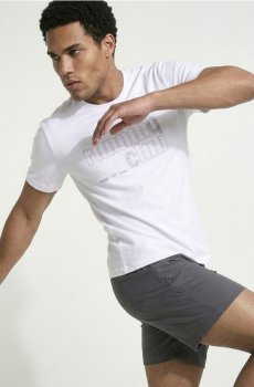 Бавовняна футболка slim fit з коротким рукавом SNSY PERFORMANCE - білий