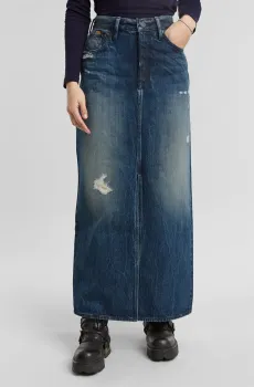 Женская темно-синяя джинсовая юбка Viktoria Long Skirt wmn Синий 25 G-Star RAW D24385,D499