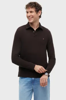 Мужское темно-коричневое поло 1985 REGULAR LS Коричневый XL Tommy Hilfiger MW0MW20183