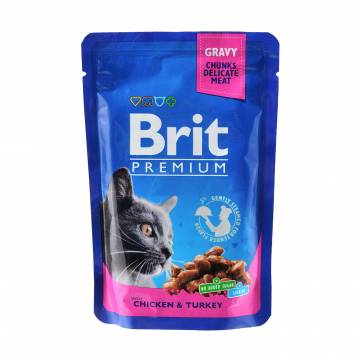 Влажный корм для кошек всех пород Brit Premium By Nature с курицей и индейкой, 100 г Влажный корм для кошек всех пород Brit Premium By Nature с курицей и индейкой, 100 г