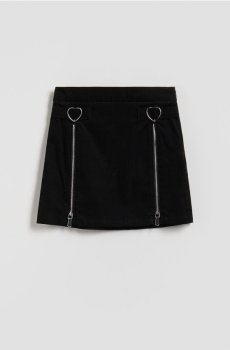 Reserved - Спідниця на блискавках - чорний - 374FW-99X