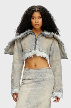 Женская голубая джинсовая куртка DE-FU-FSF Голубой S Diesel A15818 007Y5