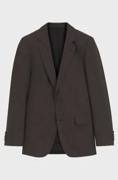 Мужской темно-коричневый шерстяной пиджак BECKHAM x BOSS Коричневый 52 BOSS 50563579;208