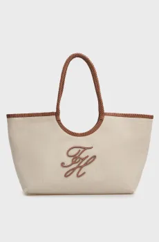 Женская бежевая льняная сумка ELEV Бежевый ONESIZE Tommy Hilfiger AW0AW18629