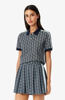 Женское черное поло Monogram Черный 34 Lacoste DF3364525