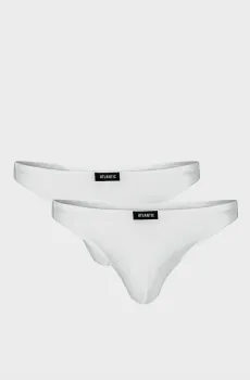 Мужские белые стринги (2 шт) Белый L Atlantic 2BMP-253