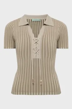 Женское оливковое поло в полоску Оливковый S Guess W6GR09.Z0590;SM24