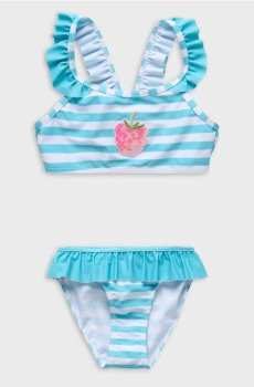 Роздільний купальник з воланами - різнобарвний