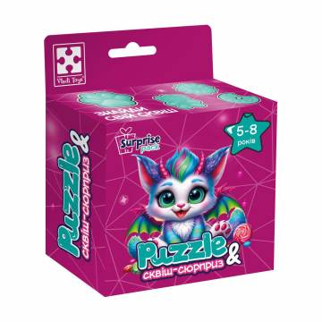 Пазлы Vladi Toys Цветной дракончик, с сюрпризом и сквишем, 22*23 см, от 5 лет, 180 деталей (VT8030-05) Пазлы Vladi Toys Цветной дракончик, с сюрпризом и сквишем, 22*23 см, от 5 лет, 180 деталей (VT8030-05)