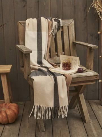 Ковдра з бахромою - бежевий