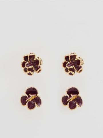 Reserved - Набір сережок - темно-фіолетовий - 441FD-49X