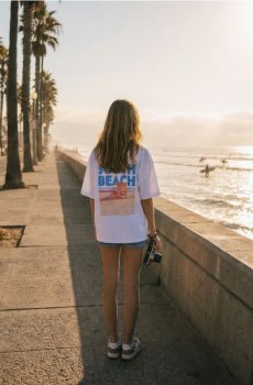 Бавовняна футболка з літнім принтом - білий