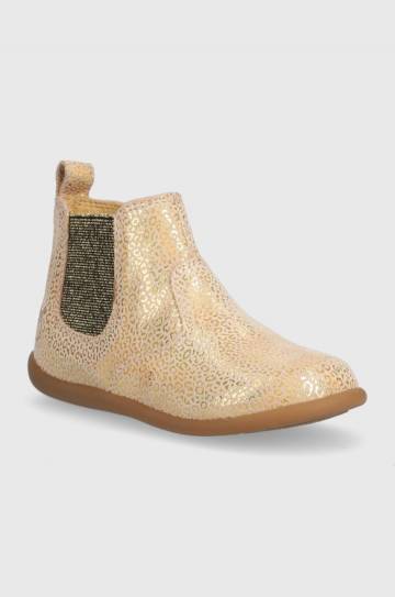 Детские замшевые ботинки Pom Dapi цвет бежевый