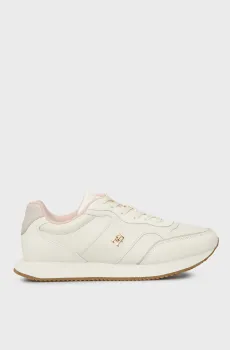 Женские бежевые кожаные кроссовки RUNNER Бежевый 36 Tommy Hilfiger FW0FW08696